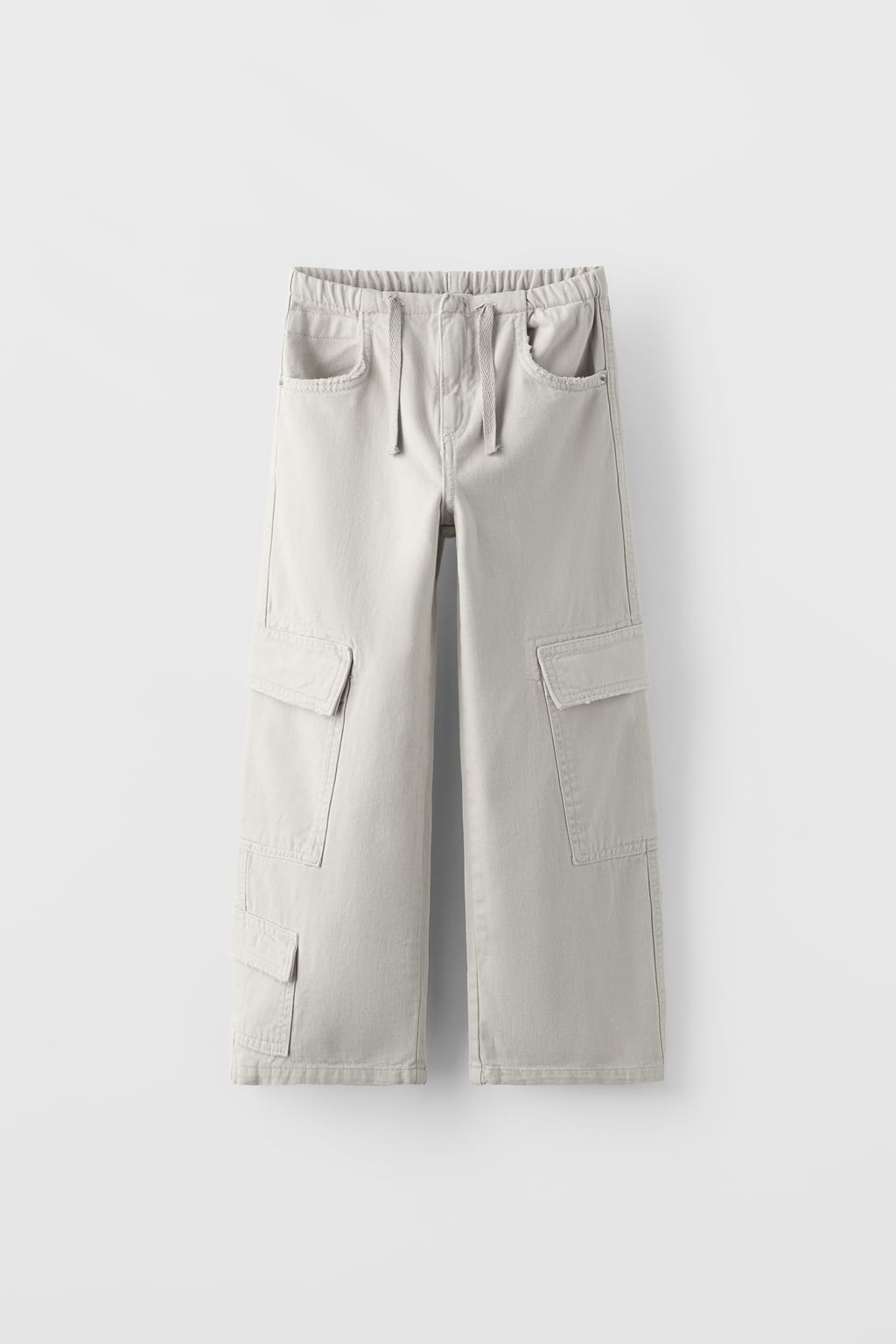 цена Широкие джинсы-карго ZARA, серый