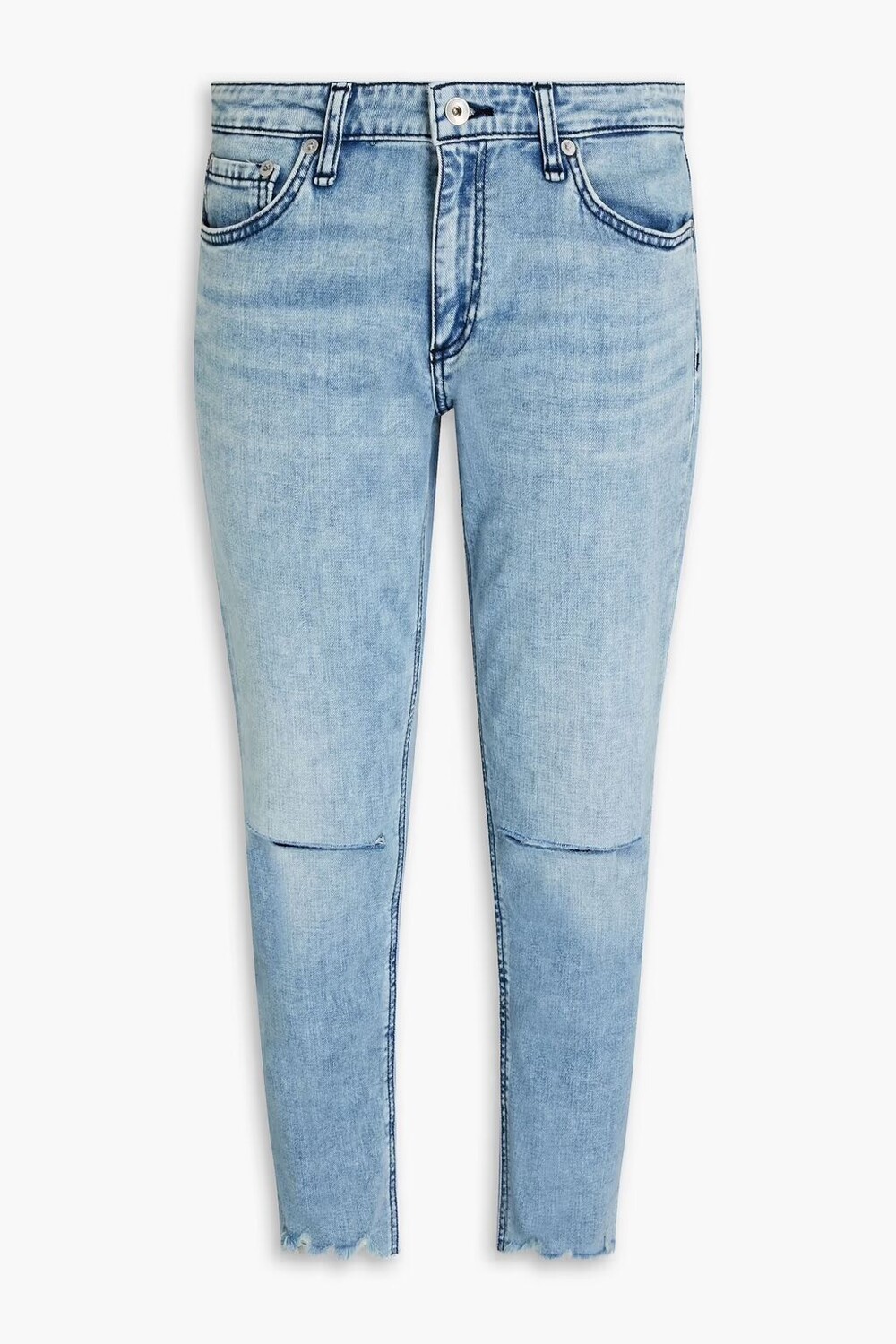 

Укороченные джинсы-бойфренды Dre с потертостями Rag & Bone, легкий деним