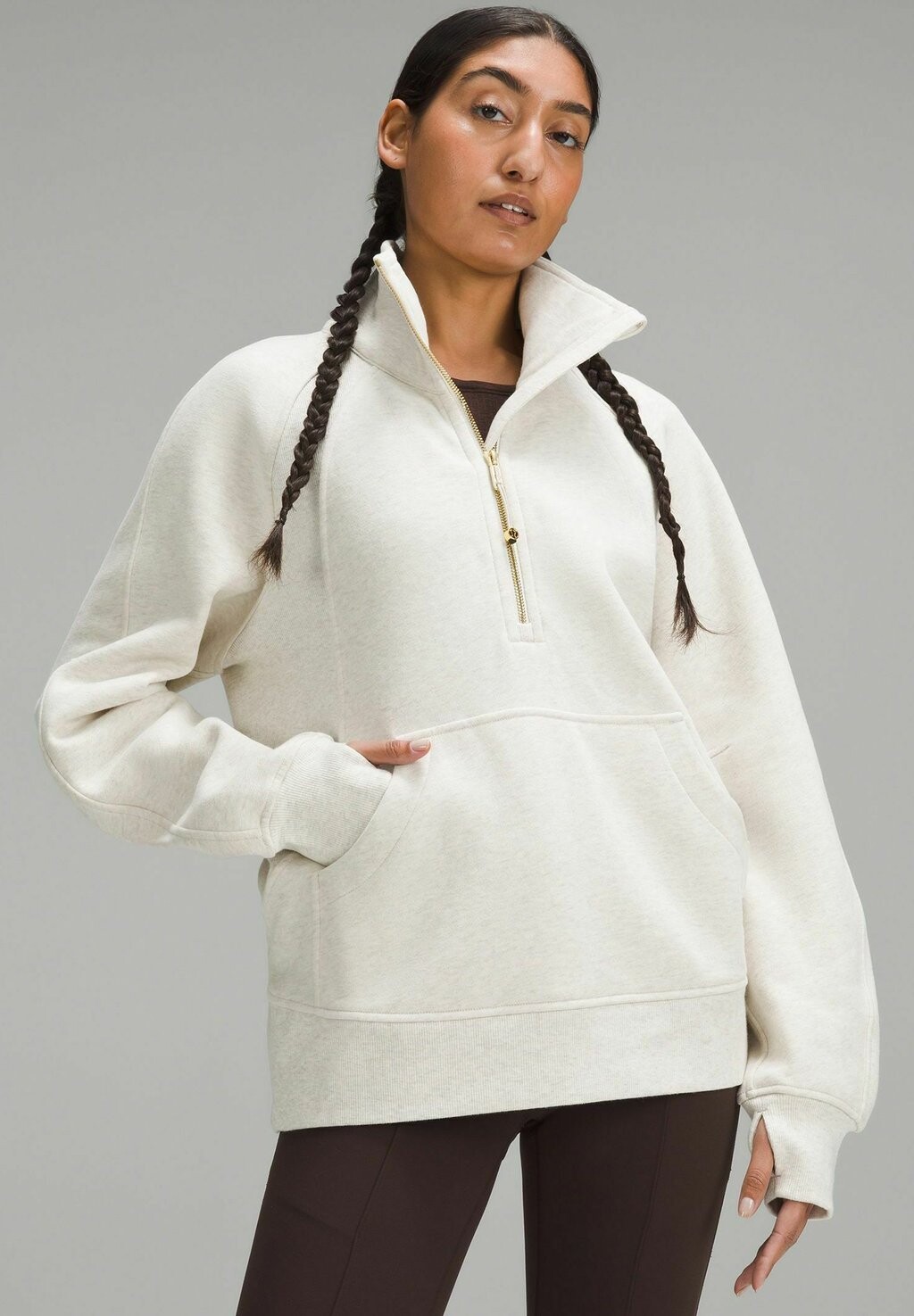 

Толстовка Scuba Oversized lululemon, цвет heathered bone gold
