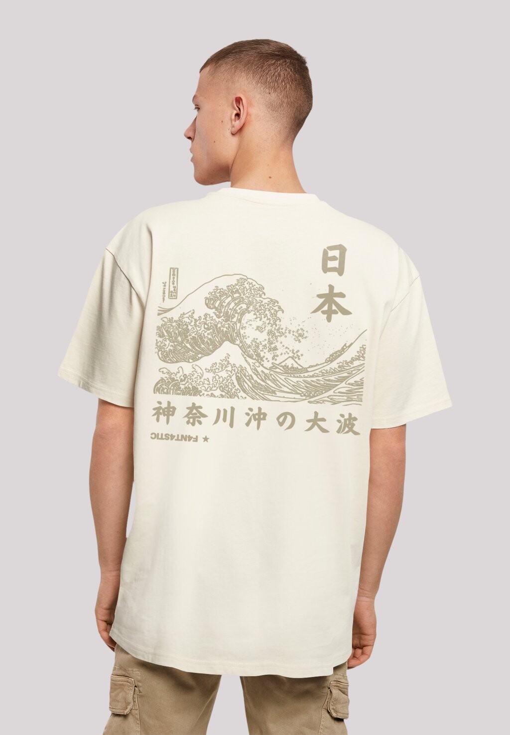 

Футболка с принтом KANAGAWA WELLE F4NT4STIC, цвет sand