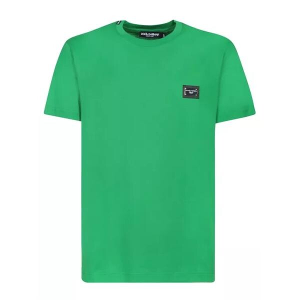 

Футболка cotton logo plaque t-shirt from dolce&gabbana Dolce&Gabbana, зеленый