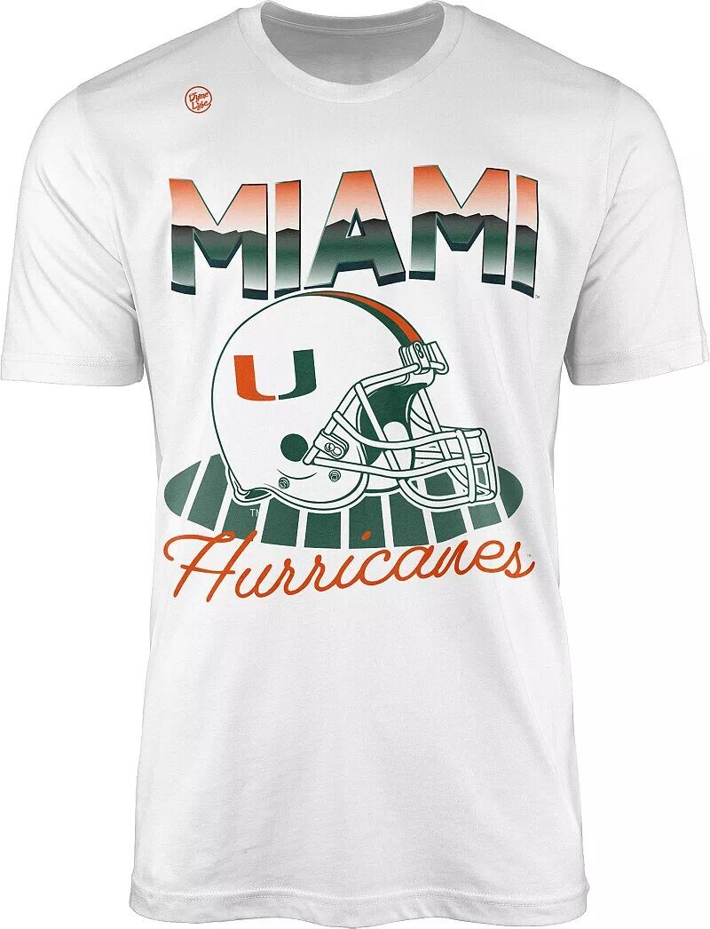 

Мужская белая футболка с футбольным шлемом Dyme Lyfe Miami Hurricanes