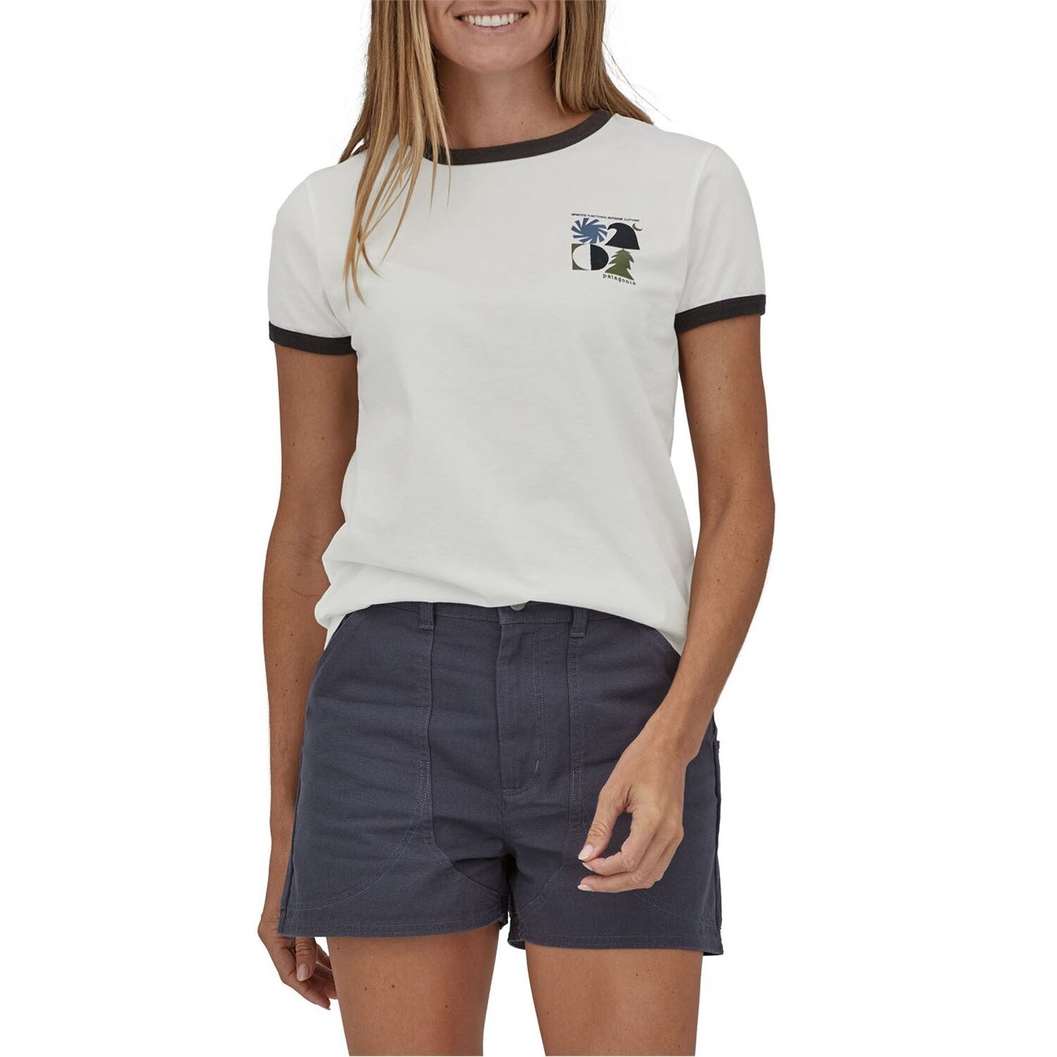 

Футболка Patagonia Spirited Seasons Organic Ringer, белый