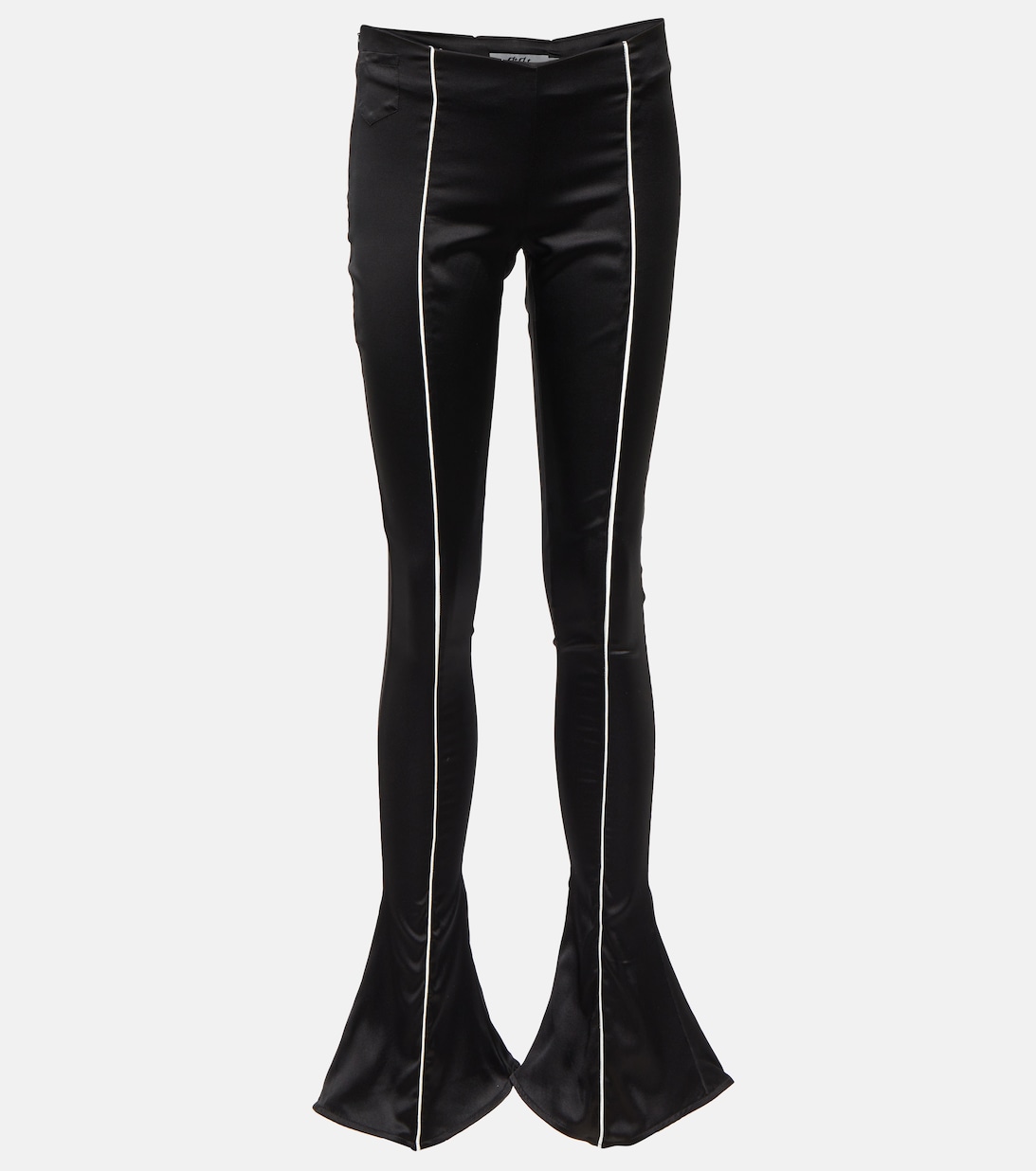 Расклешенные брюки из шелкового атласа с низкой посадкой DIDU, черный