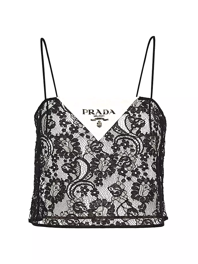 

Кружевной топ Prada, черный