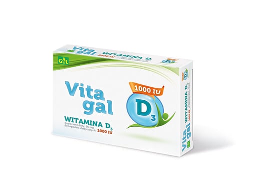 Gal, VitaGal, биологически активная добавка, витамин D3, 1000 МЕ, 60 капсул биологически активная добавка vitamir витамин d3 2000 ме 60 шт