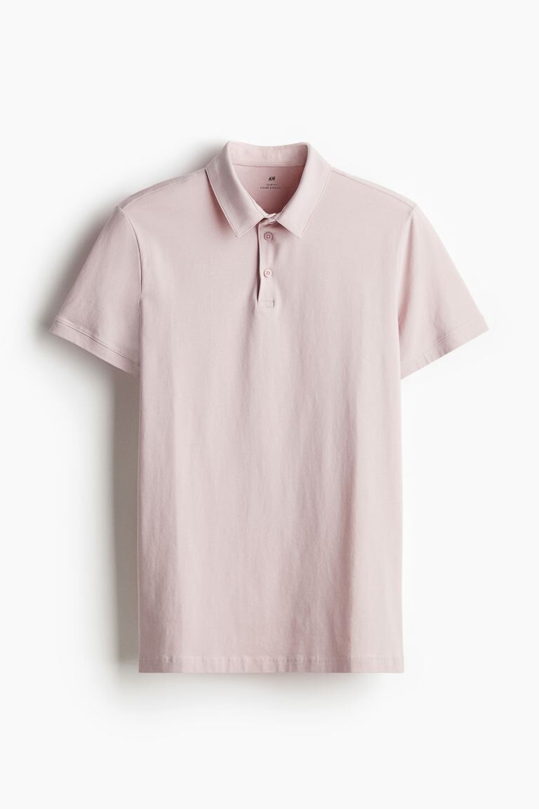 

Рубашка-Поло узкого кроя H&M, розовый