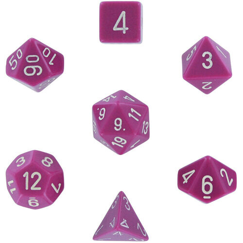 

Игровые кубики Opaque Polyhedral Dice 7 Set: Light Purple/White Chessex