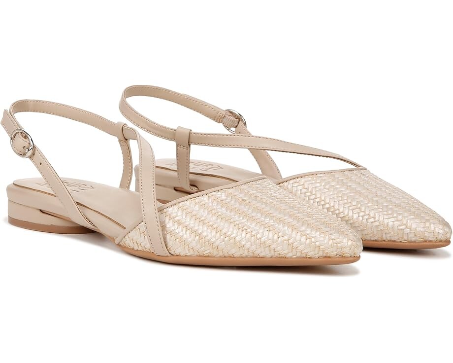

Туфли на плоской подошве Naturalizer Hawaii Pointed Toe Slingback Flats, цвет Opal Natural /Tan Fabric