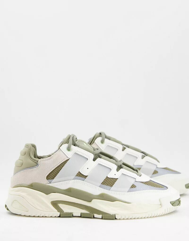 

Белые и зеленые кроссовки adidas Originals Niteball Off