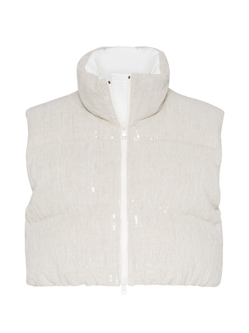 

Укороченный жилет Dazzling Linen Prince Of Wales Brunello Cucinelli