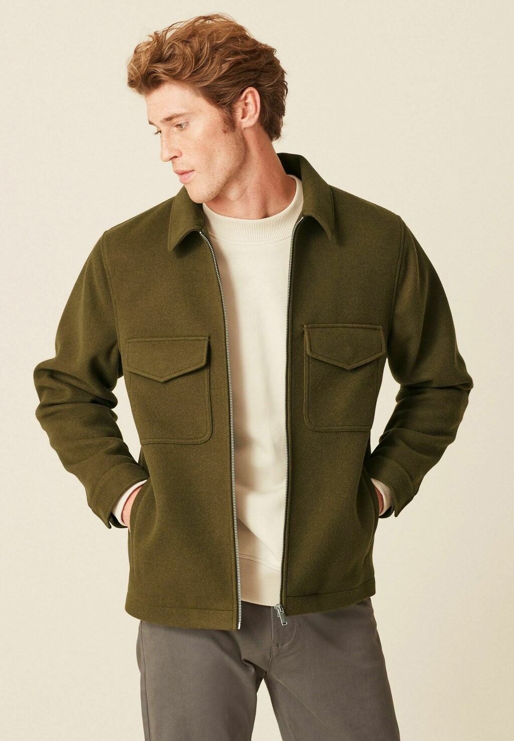 

Легкая куртка TRUCKER Next, цвет olive green