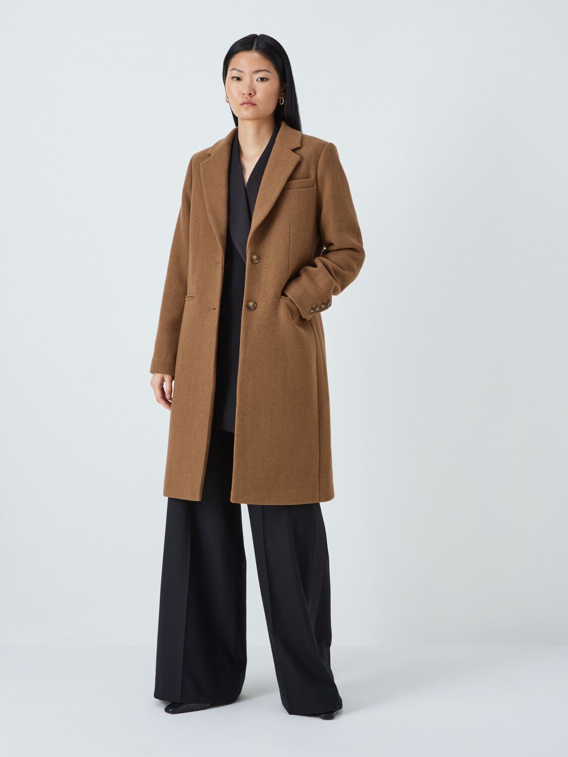 

Полушерстяное пальто Crombie John Lewis, кэмел