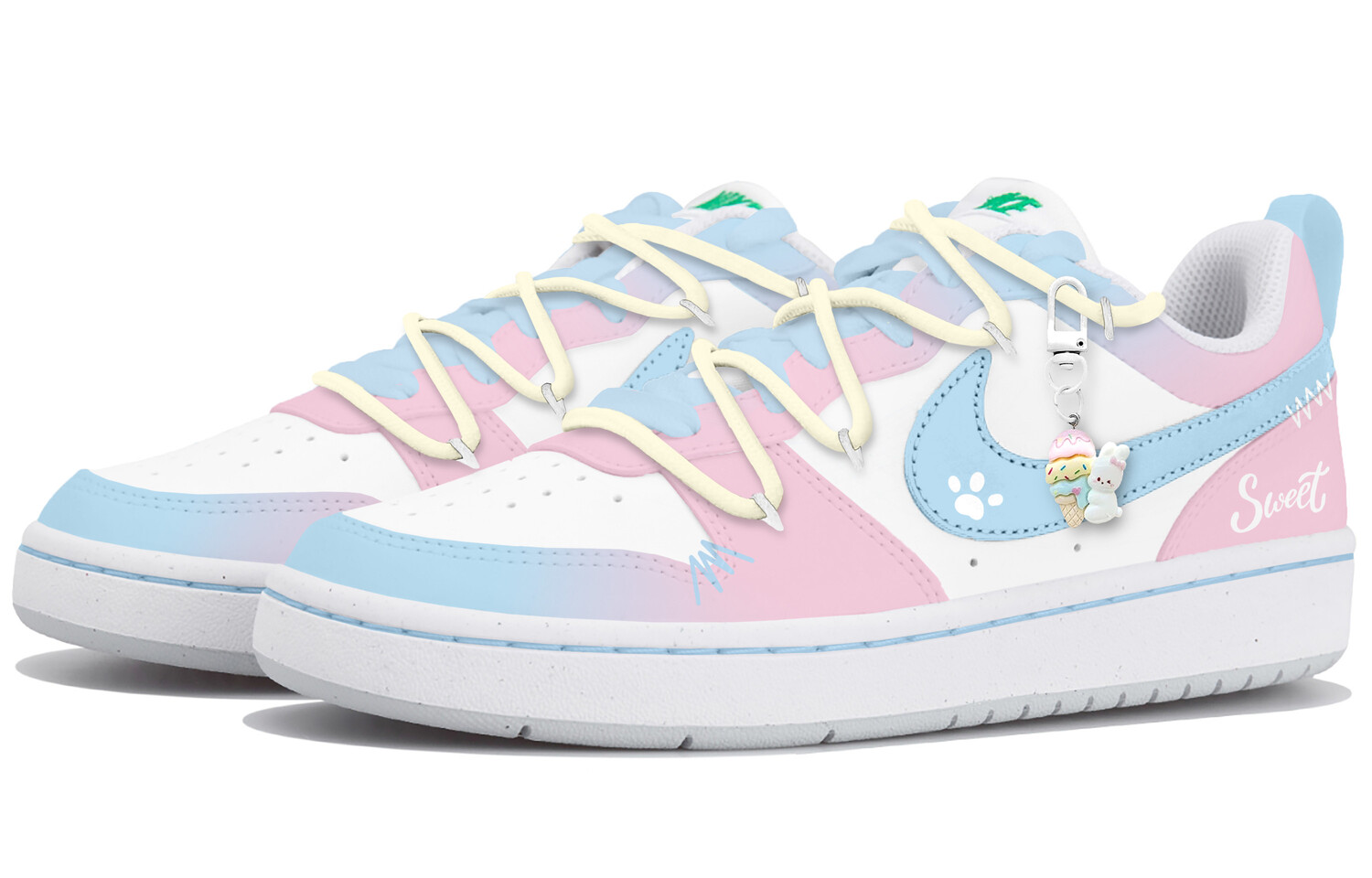 

Кроссовки Nike Court Borough 2 Skateboarding Shoes Women's Low-top White/pink/blue, белый/розовый/голубой