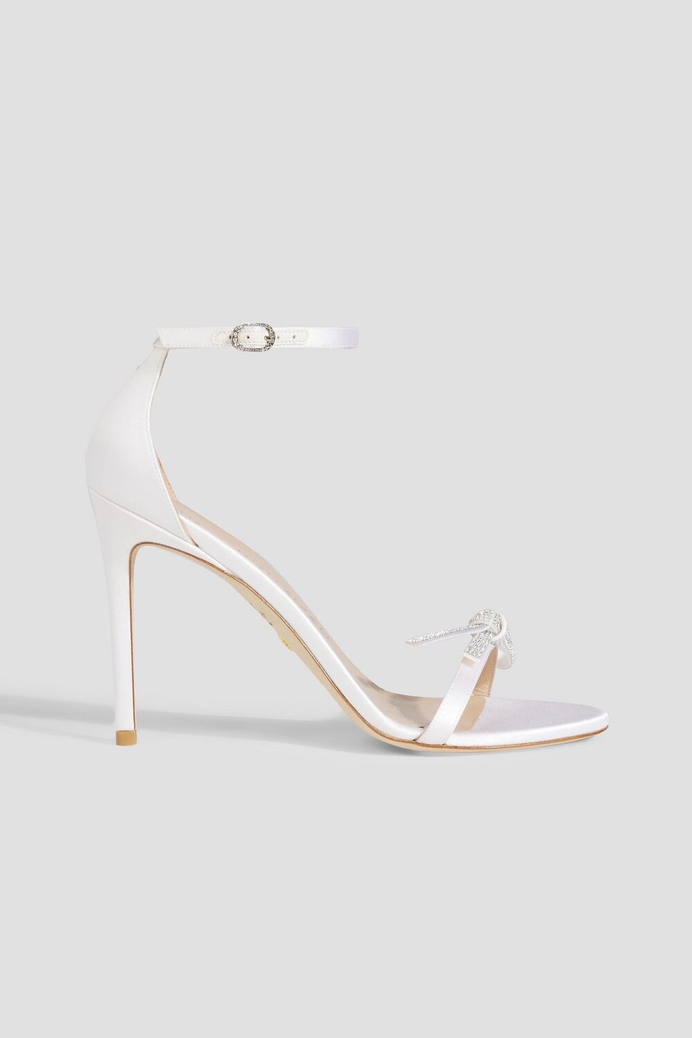 

Атласные босоножки с кристаллами STUART WEITZMAN, белый
