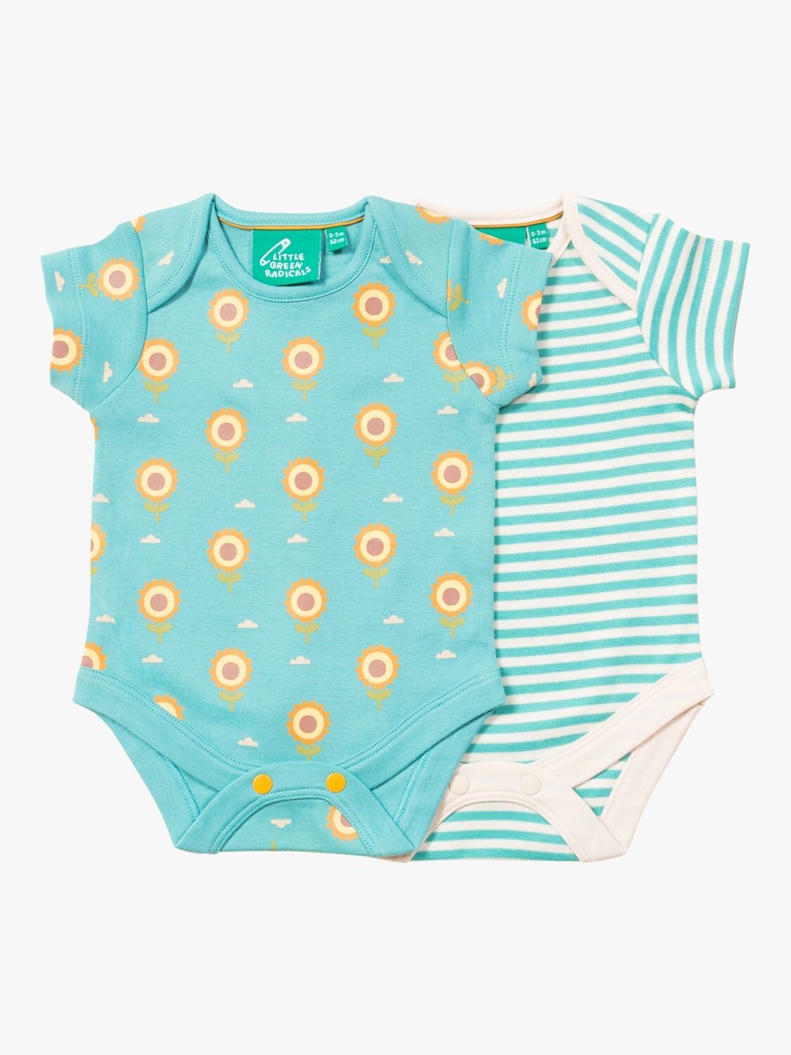 

Комплект боди в полоску Little Green Radicals Baby Sunflowers, 2 шт., синий