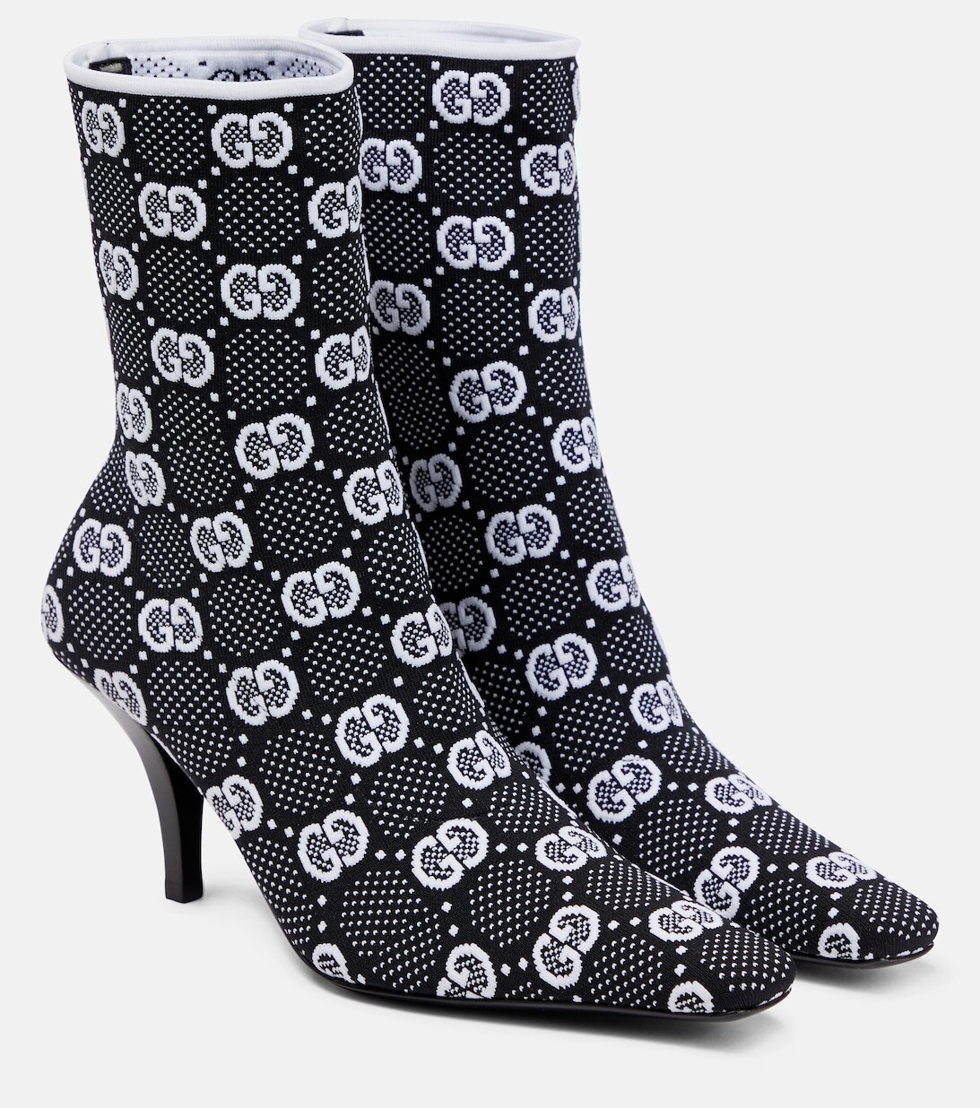 

Трикотажные ботинки с узором GG Gucci, черный