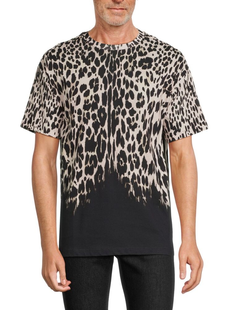

Футболка с леопардовым принтом Roberto Cavalli, цвет Ivory Black, Коричневый