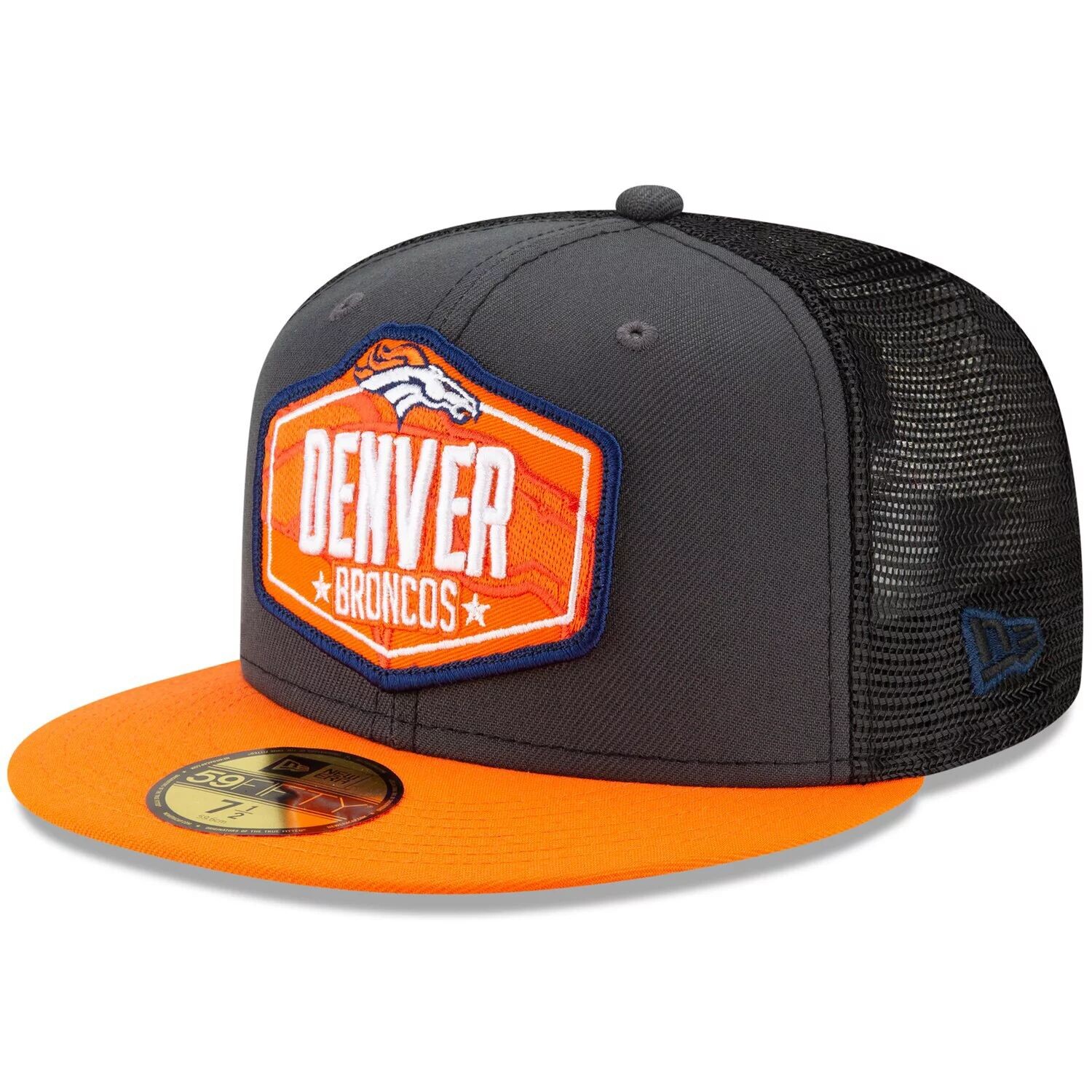 

Мужская облегающая шляпа New Era Graphite/Orange Denver Broncos 2021 NFL Draft On-Stage 59FIFTY