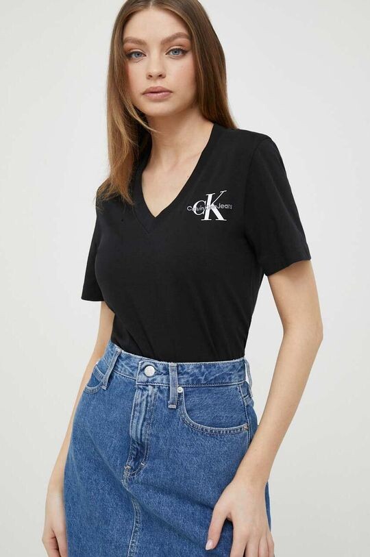 

Хлопковая футболка Calvin Klein Jeans, черный