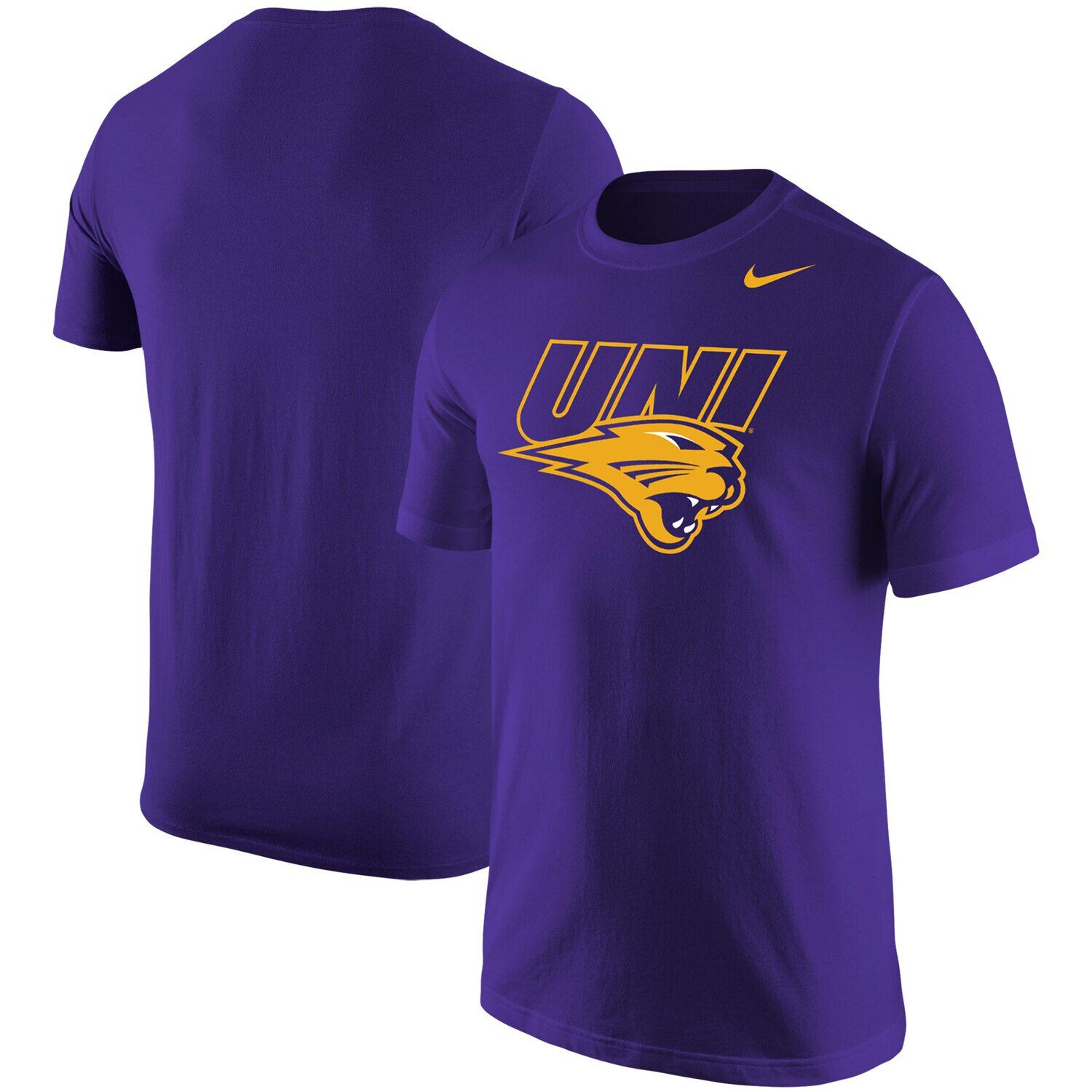 

Мужская фиолетовая футболка с большим логотипом Northern Iowa Panthers Nike, Фиолетовый