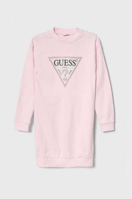 

Детское хлопковое платье Guess, розовый