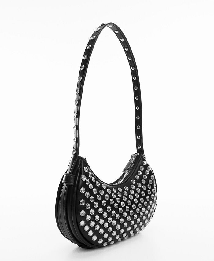 

Женская сумка через плечо с заклепками MANGO, цвет Black