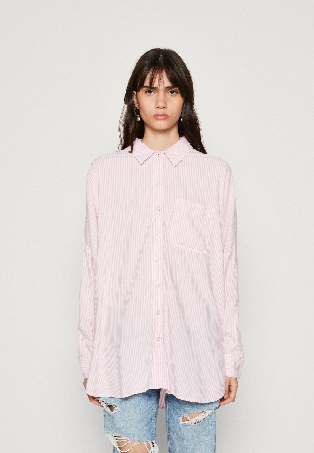 

Рубашка American Eagle CORE BIG SHIRT STRIPES, розовый