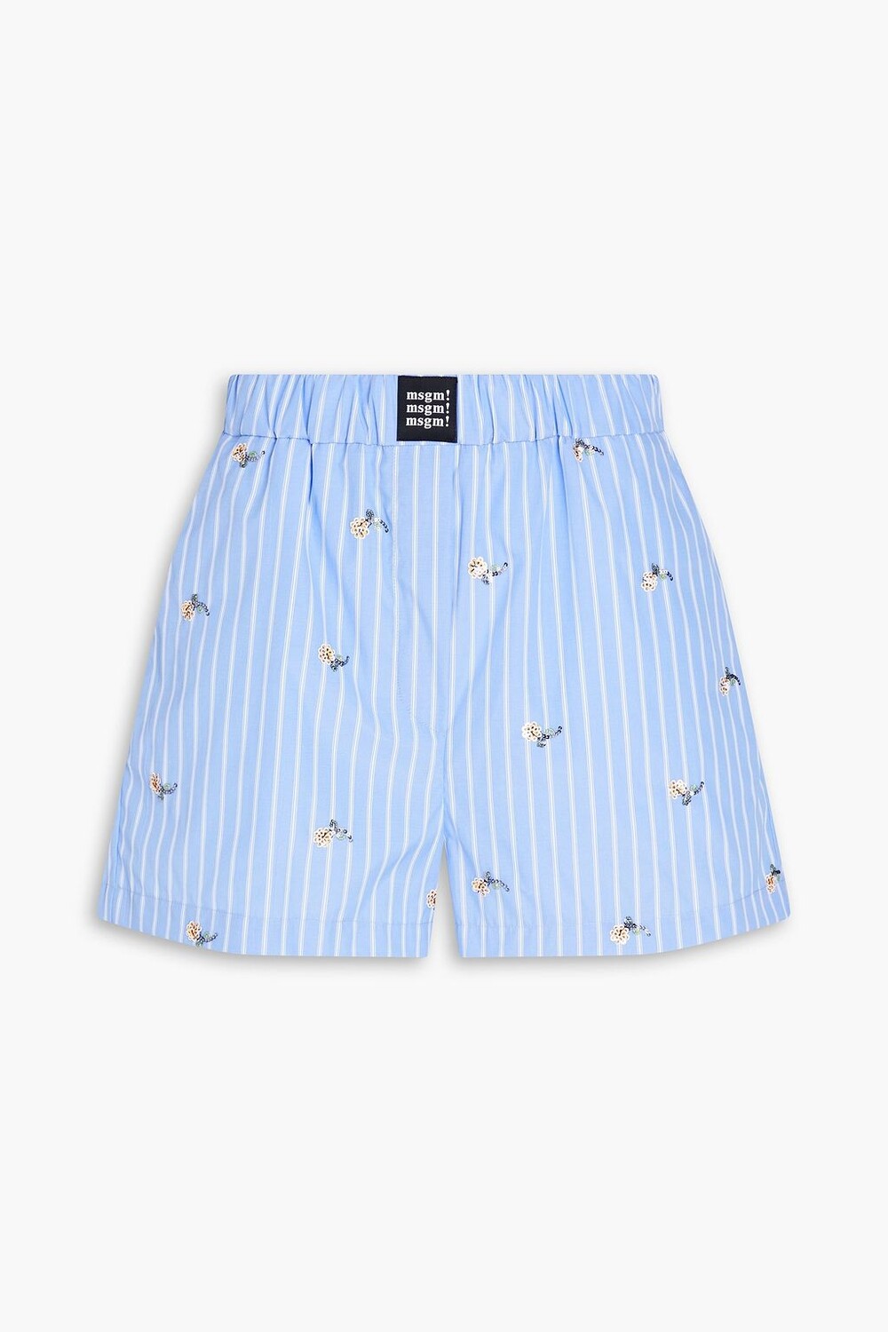 

Шорты из смесового хлопка с декорированной полоской MSGM, синий