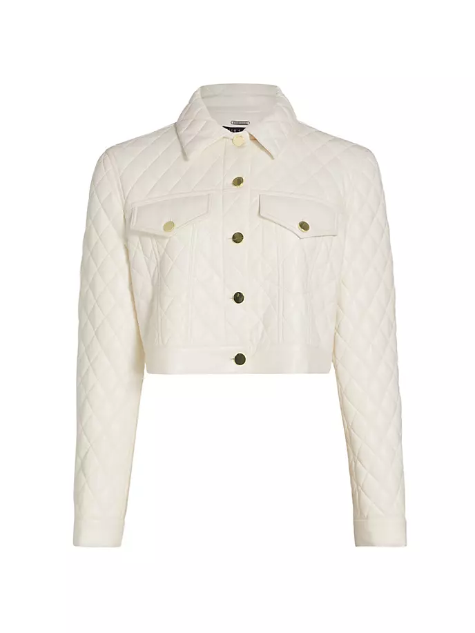 

Стеганая куртка из искусственной кожи Chloe Alice + Olivia, экрю