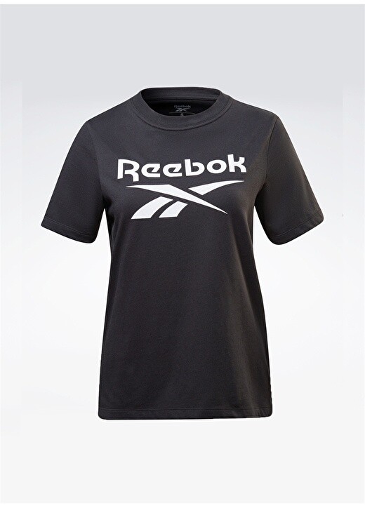 

Простая черная женская футболка с круглым вырезом Reebok