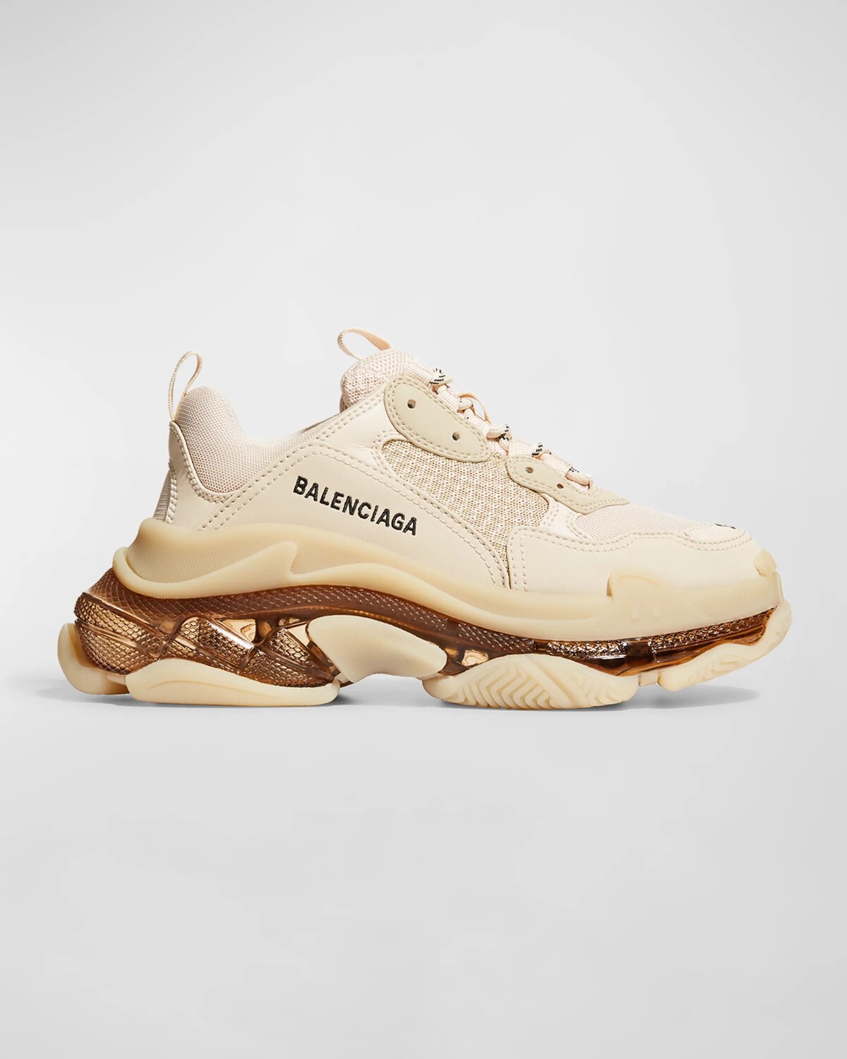

Кроссовки Triple S с прозрачной подошвой Balenciaga, цвет 9100 Light Beige