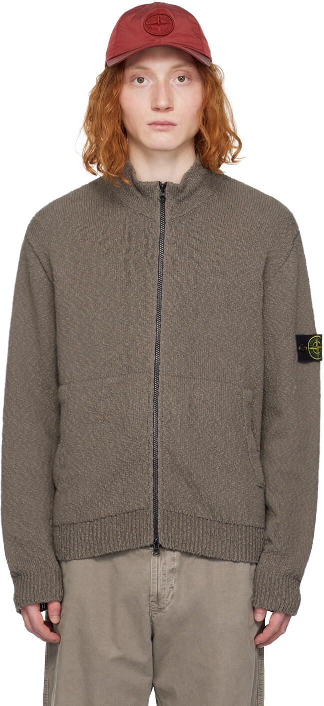 

Серый свитер с нашивками Stone Island, цвет Dove grey