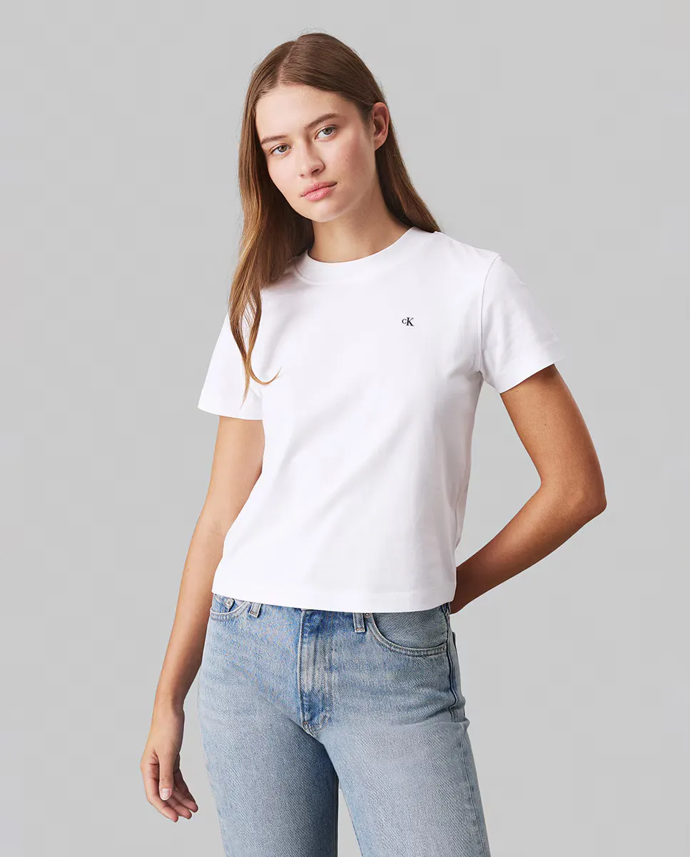 

Женская футболка свободного кроя с принтом на спине Calvin Klein Jeans, белый