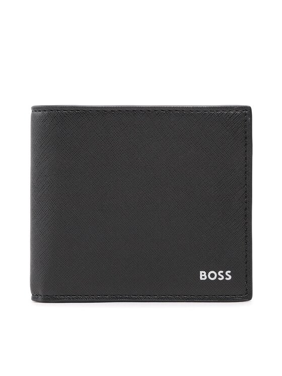 Мужской бумажник Boss, черный новинка 2021 мужской кредитный бумажник мужской металлический rfid винтажный алюминиевый чехол