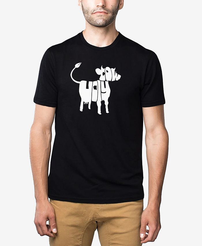 Мужская футболка премиум-класса Word Art Holy Cow LA Pop Art, черный