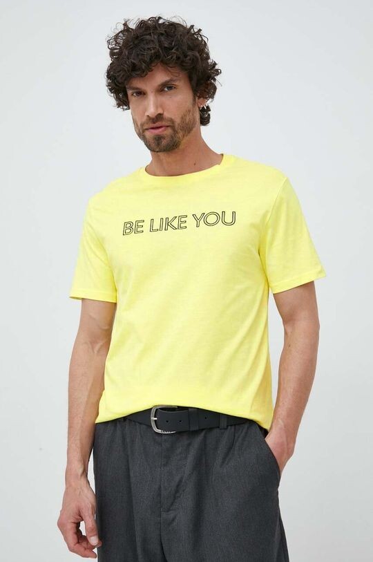 

Хлопковая футболка United Colors of Benetton, желтый