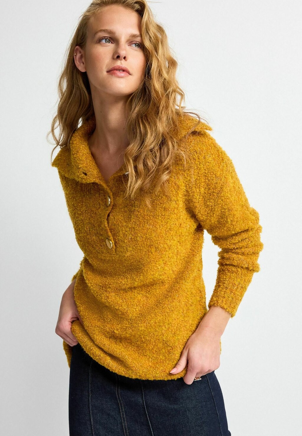 

Свитер Button Neck Next, цвет ochre yellow