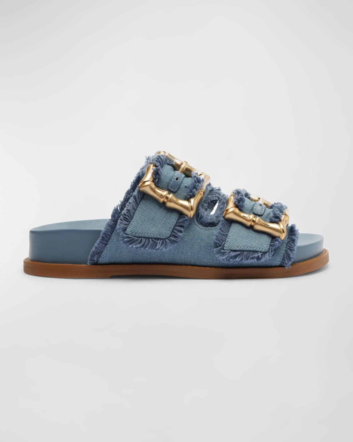 

Сандалии Enola с потертостями и двойной пряжкой Schutz, цвет Summer Jeans