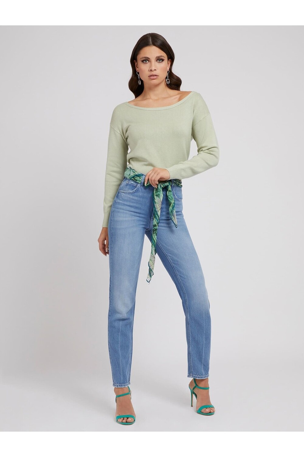

Брюки Mom Jean синие женские Guess, синий