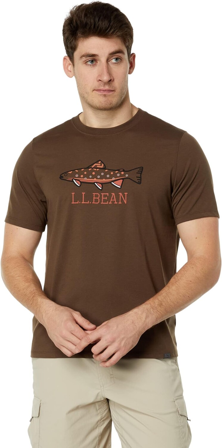 

Футболка с рисунком «Рыбалка» с коротким рукавом L.L.Bean, цвет Vintage Olive