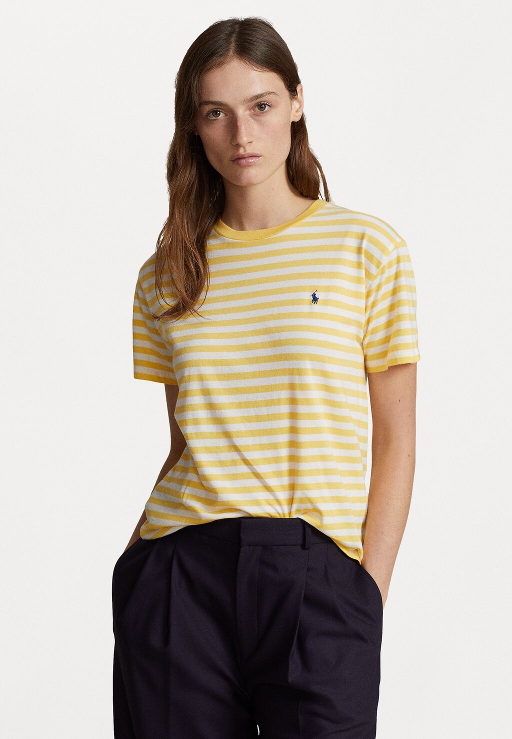 

Футболка с принтом SHORT SLEEVE Polo Ralph Lauren, цвет chrome yellow/white