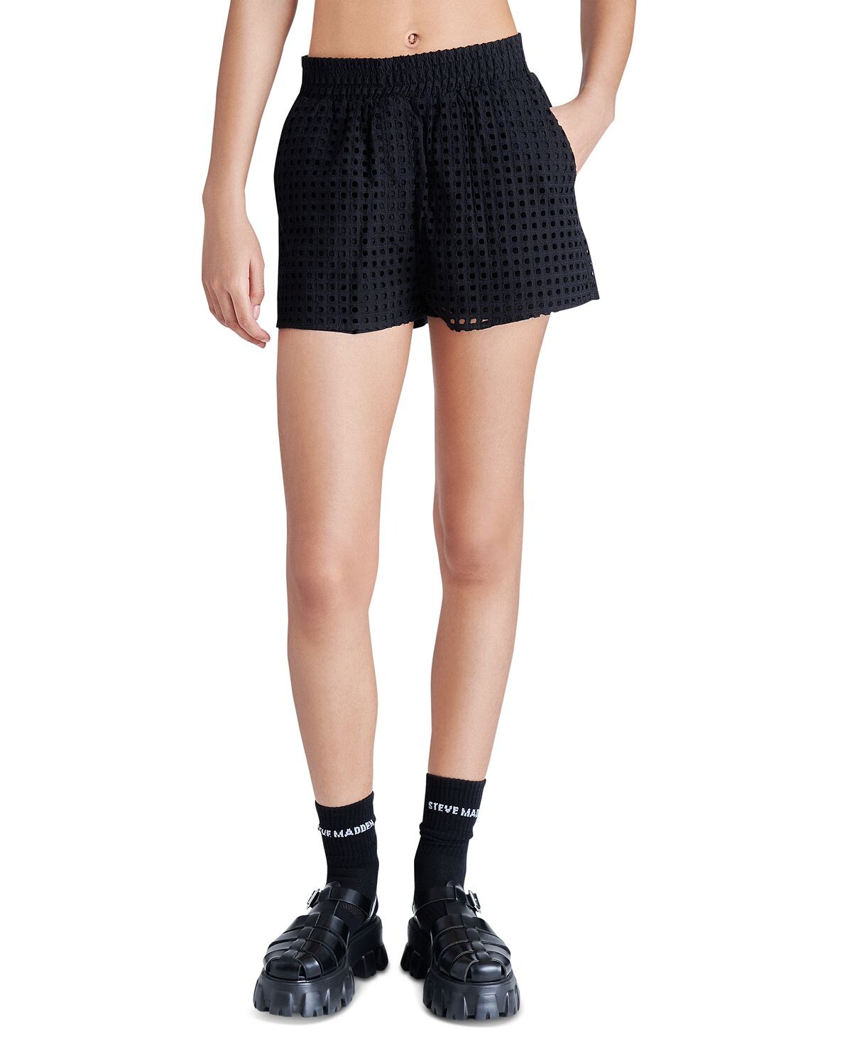 

Женские шорты без застежки Glennon с люверсами Steve Madden, черный