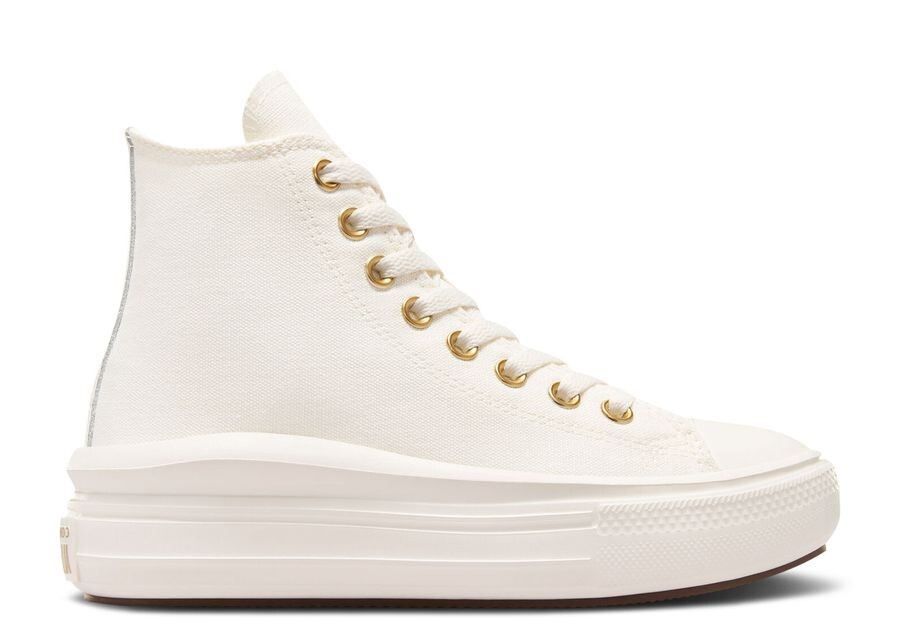 

Кроссовки Converse Chuck Taylor All Star Move Platform High GS, цвет Tonal Canvas Egret Metallic Light Gold