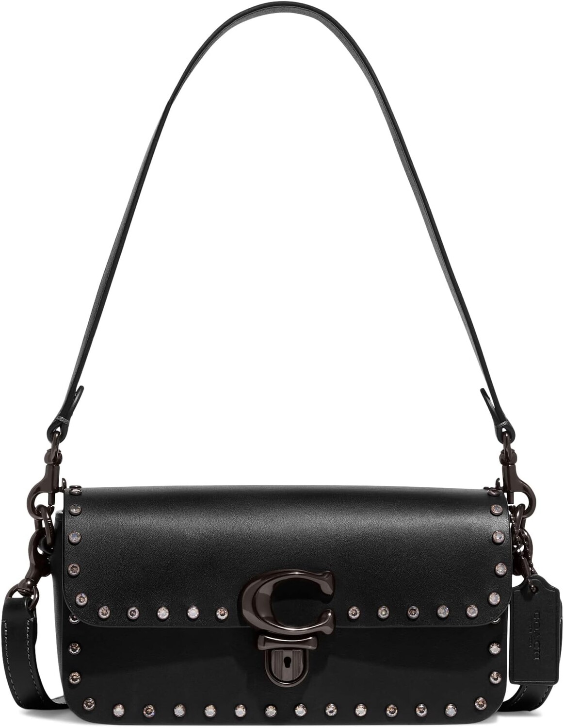 

Сумка-багет Studio Crystal Rivets COACH, черный