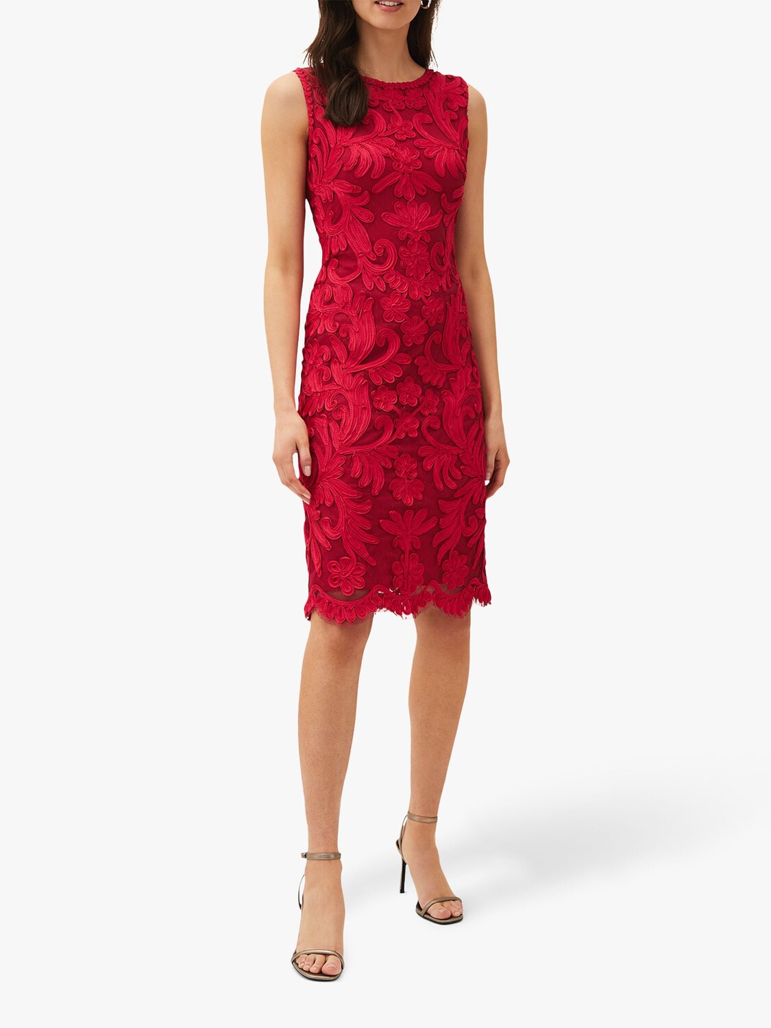 

Phase Eight Кружевное платье Violetta Tapework, малиновый