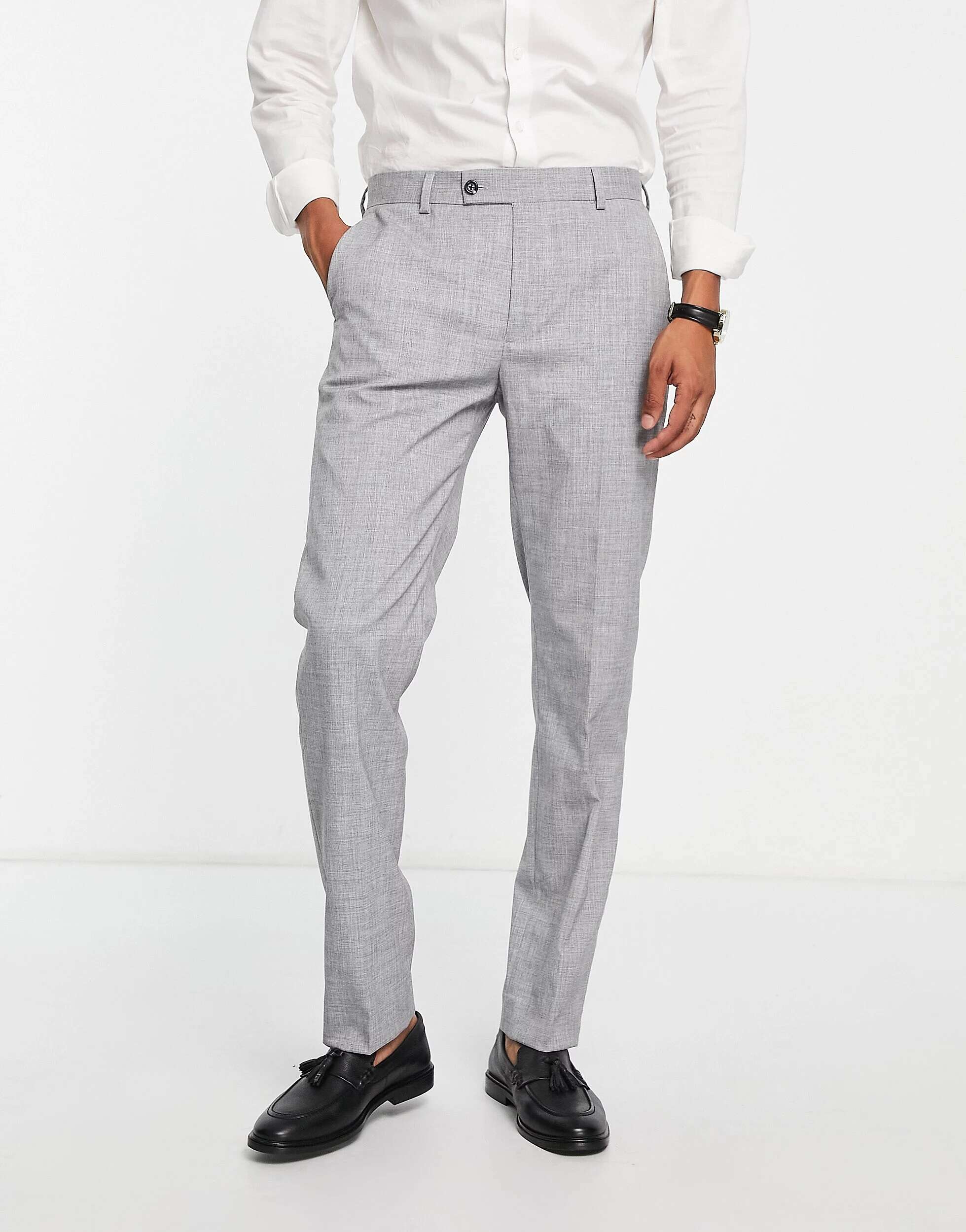 Серые костюмные брюки Harry Brown брюки чинос numph прямой силуэт классический стиль карманы размер l бежевый