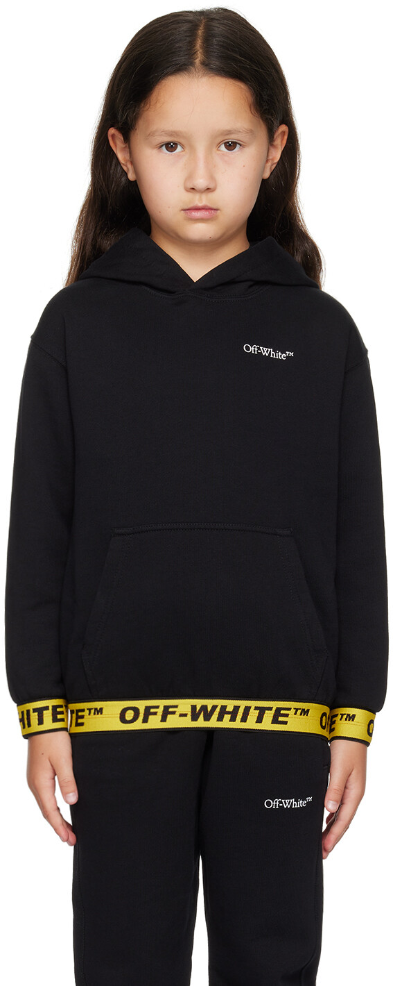 

Off-White Детское черное худи в индустриальном стиле