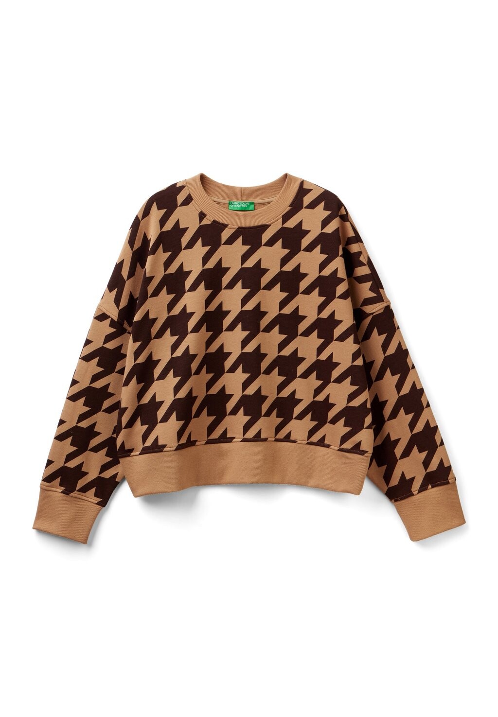 

Толстовка All Over Boxy Fit United Colors of Benetton, бежевый