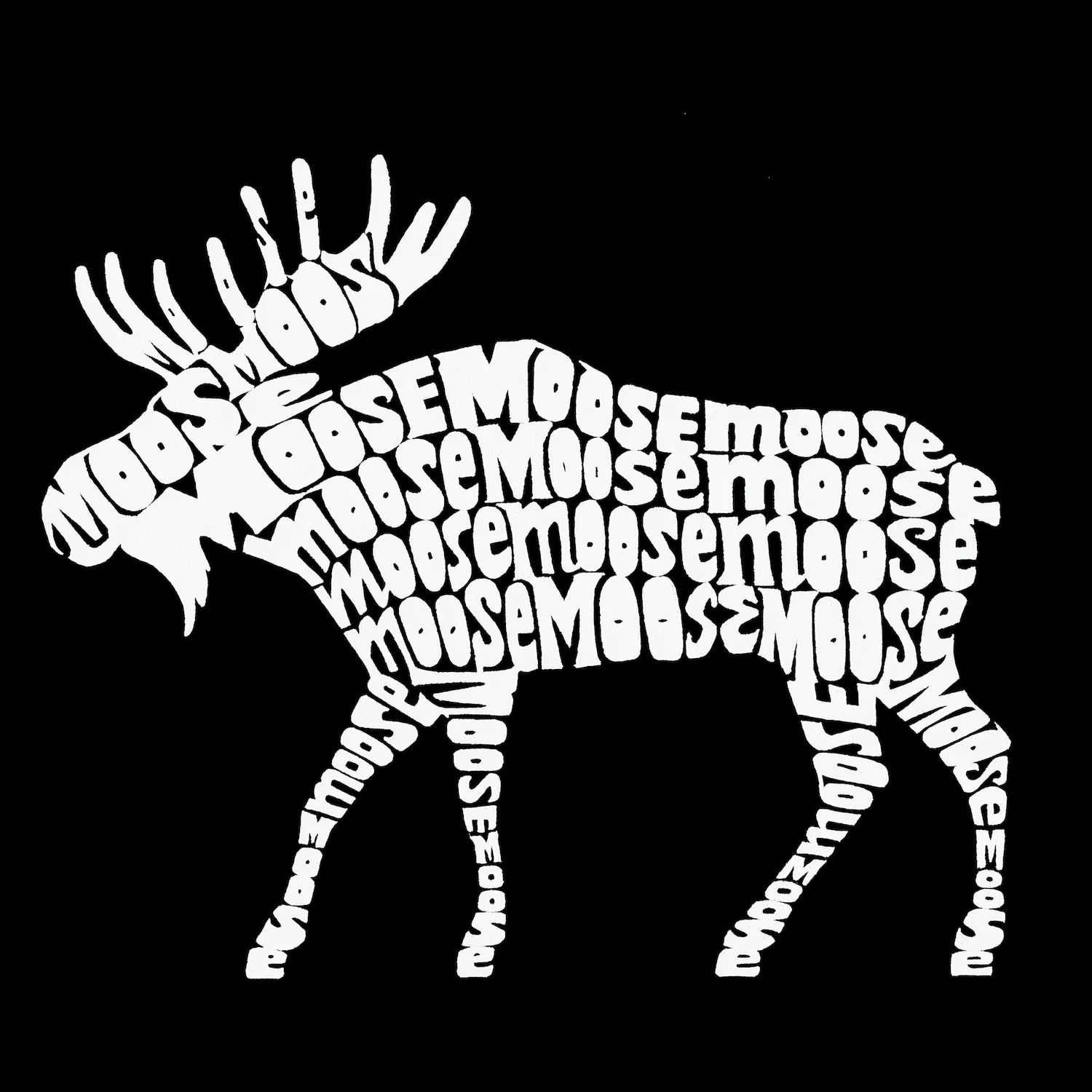 Moose — мужская футболка с длинным рукавом Word Art LA Pop Art